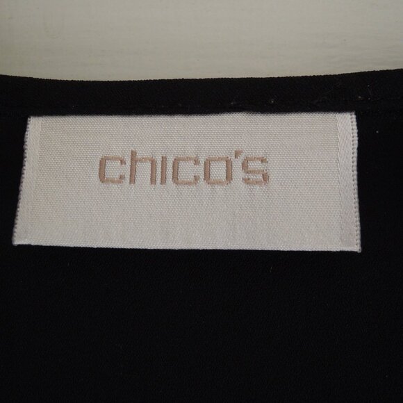 Chico's Black Double Layer Tank Shell 1 (M) - Picture 4 of 5